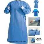 Casey Disposable SMS Fabric Reinforced Surgical Gown - Blue Size Extra Large