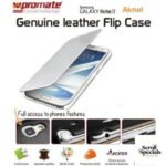 Promate White Aknol Elegant Book Style Leather Case