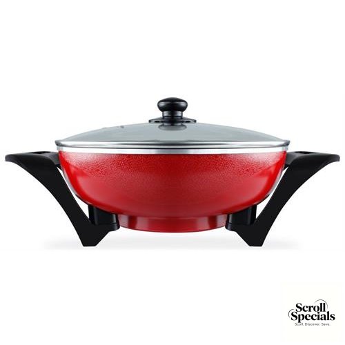 27607A Mellerware 1500w Aluminium Red Electric Bangkok Wok - Image 1