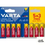 Varta Longlife Max Power Alkaline AAA 8 Pc Batteries