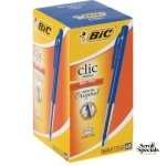 Bic Clic Blue Medium Ballpoint Pens with Retractable Side