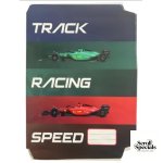 Marlin A4 PreCut Book Covers F1 Track Racing 5pack