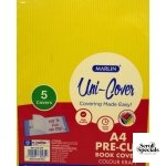 Marlin Kids A4 Precut Book Cover Yellow 5 Pack