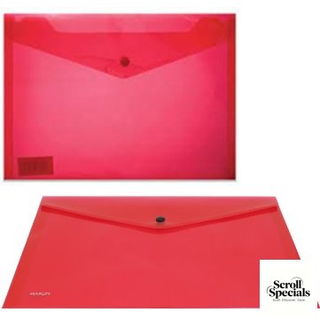 6009698061380 Marlin A4 Red Carry Folder with Stud - Image 1