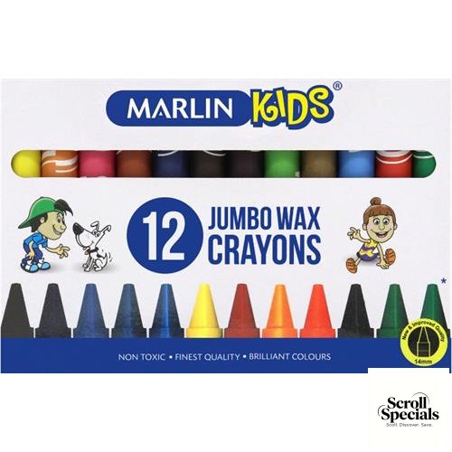 6009699513277 Marlin Kids Jumbo Wax Crayons - Image 1