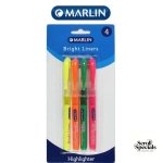 Marlin Bright Liners Pen Type Highlighters assorted colours