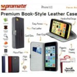 Promate White Tava 5C Book-Style Flip Case