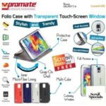Promate Blue Lucent S5 Bookcover with Touch Screen