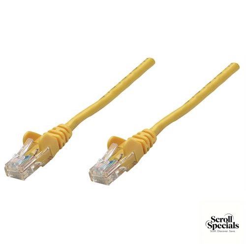 737333 Intellinet Yellow CAT5E U-UTP 0.25m Patch Cable - Image 1