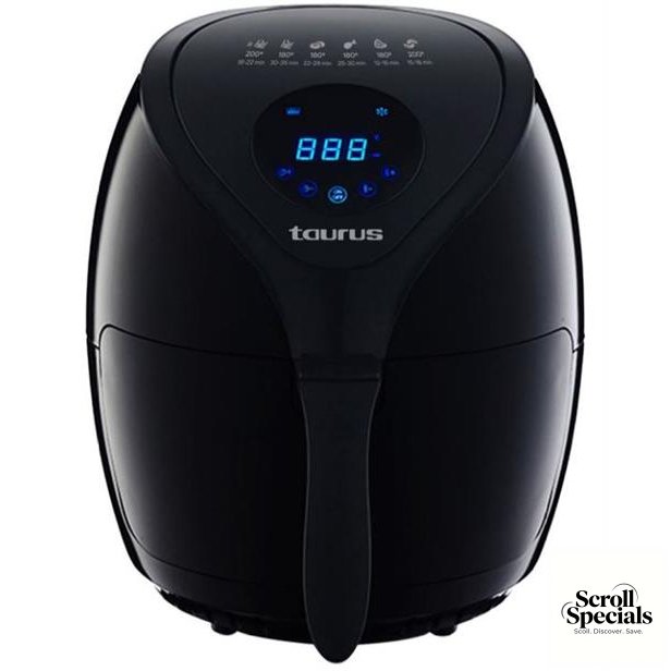 973950 Taurus 3.6L Digital Black Air Fryer with Timer - Image 1