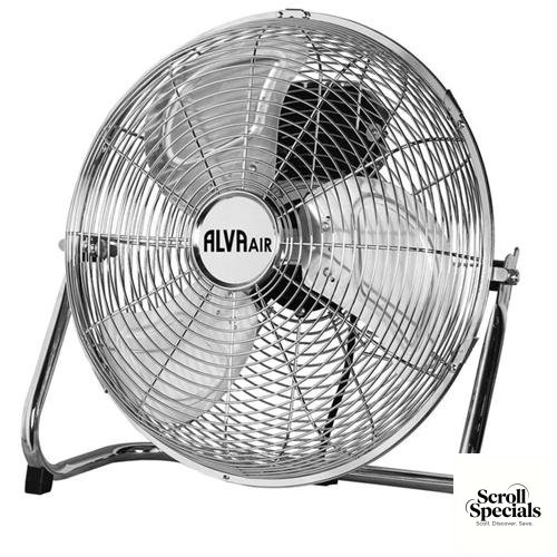 ACS210 Alva Air 50cm High Velocity Chrome Floor Fan - Image 1