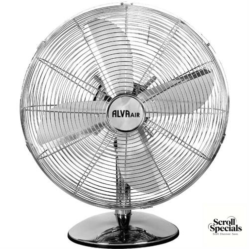 ACS211 Alva Air 30cm Chrome Metal Desktop Fan - Image 1