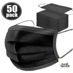 Casey 3 Ply Disposable Face Mask with Earloop 50 Per Pack - black