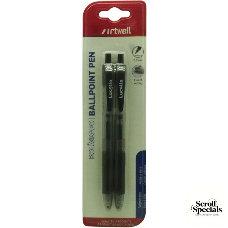 BW-S1007-245 Artwell 2 Pack Ballpoint Black Pens - Image 1