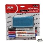 Brainware 3 x Whiteboard Markers and Cleaner Pack