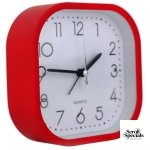 Casey Bedside Square Alarm Clock 12cm Red