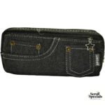 Brainware Black Denim Pencil Case