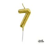 Casey 10cm Gold Numerical Birthday Candle Nr.7