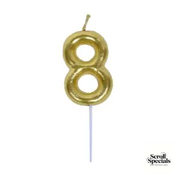 CSY0125-13-NR8G Casey 10cm Gold Numerical Birthday Candle Nr.8 - Image 1