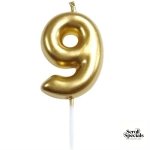 Casey 10cm Gold Numerical Birthday Candle Nr.9