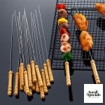 Casey 12-Piece Stainless Steel BBQ Kebab Skewers 30cm Length