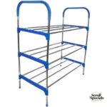 Nordic Blue Wind Cross 3 Tier 12 Shoe Steel Rack