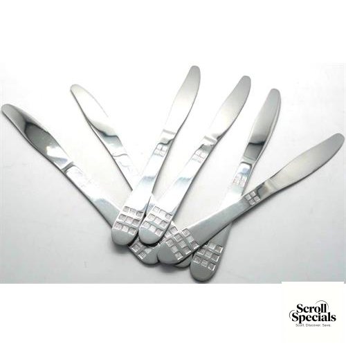 CSYLC01SSKNIVES Casey Catering 6 Piece Stainless Steel Dinner Knives Set Square Design - Image 1
