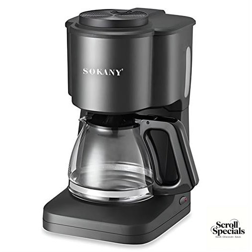 CSYSK124 Sokany 600ml Black Coffee Maker - Image 1