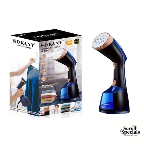 CSYSK3080 Sokany Black And Blue Handheld Garment Steamer - Image 1