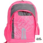 Macaroni Pink and Grey Scolaro Student Backpack