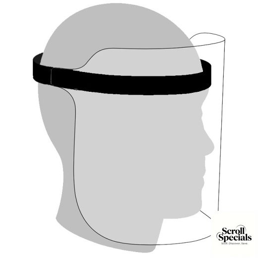 FSEL01BK Casey Faceshield With Adjustable Elastic Black Band - Image 1