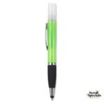 Geeko 3-in-1 Sanitizer Spray Stylus and Blue Ink Pen Green