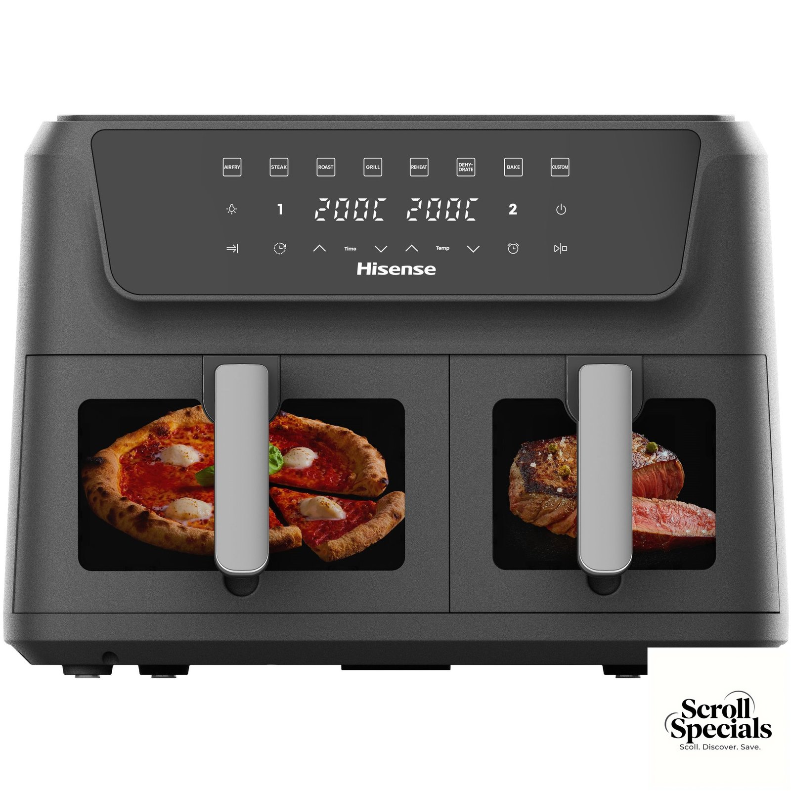 H12AFBK2S4 Hisense 12 Litre Double Door Air Fryer - Image 1