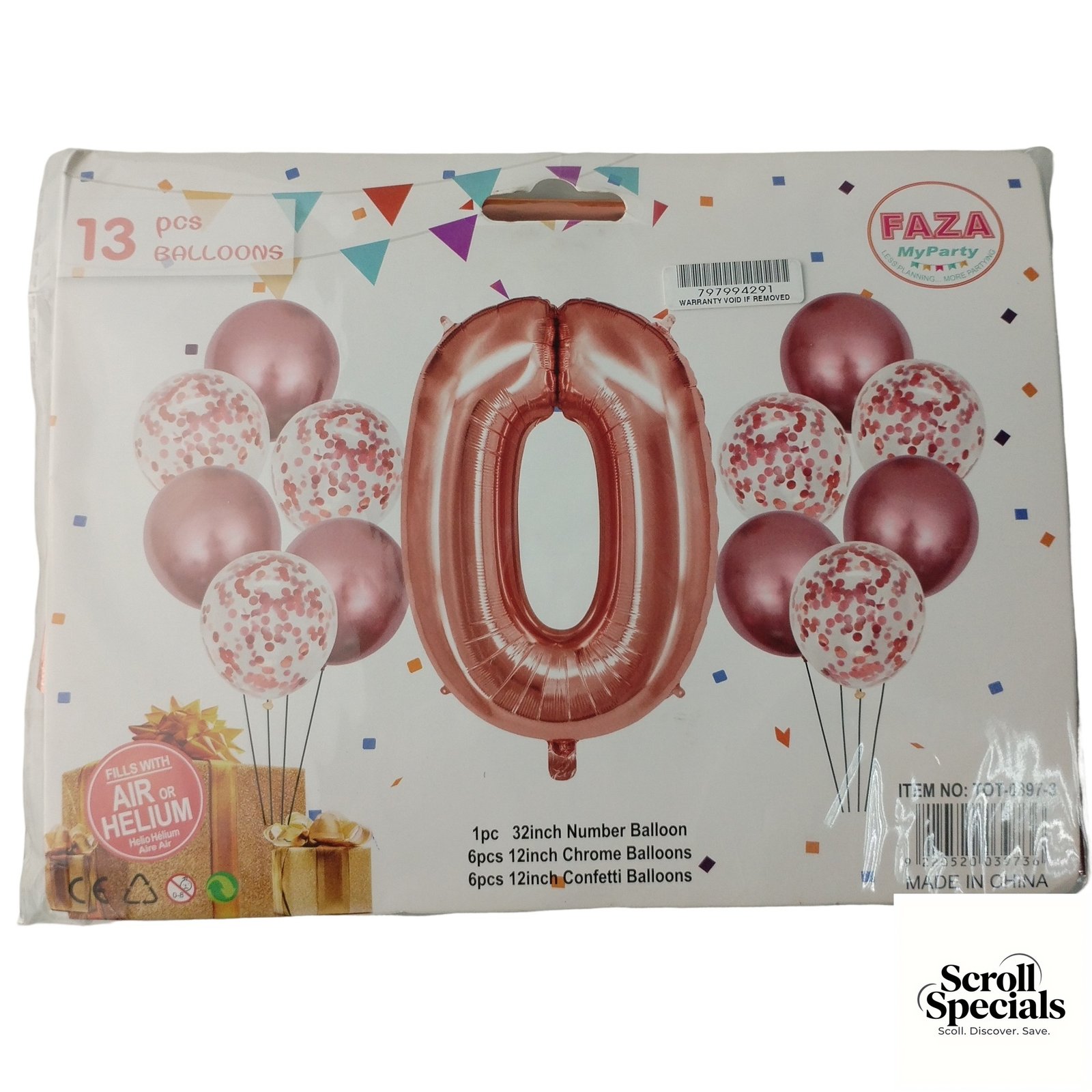 IZY-0397-3-NR0RG Casey 13pc Rose Gold and White Balloon Set Nr 0 - Image 1