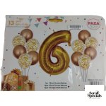Casey 13pc Gold and White Balloon Set Nr 6