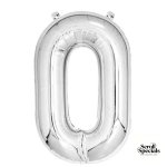 Casey 102cm Silver Balloon Number 0