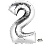 Casey 102cm Silver Balloon Number 2