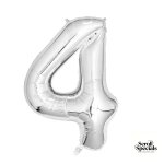Casey 102cm Silver Balloon Number 4
