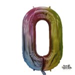 Casey 102cm Rainbow Balloon Number 0