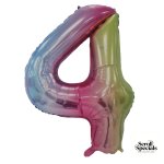Casey 102cm Rainbow Balloon Number 4