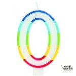 Casey 7cm Multicolor Numerical Birthday Candle Nr.0
