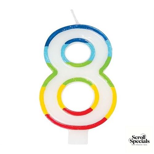 KOD-250-NR8 Casey 7cm Multicolor Numerical Birthday Candle Nr.8 - Image 1