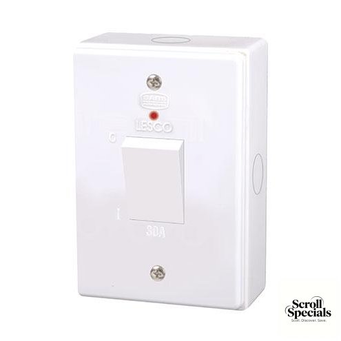 LS94230DP Lesco 2 Pole Surface Isolator Switch Vertical with LED - Image 1