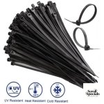 Noble 2.5 x 200mm Pack of 100 Black Nylon Cable Ties