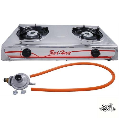 RH2650A Casey Red 2 Plate Stainless Steel Gas Stove - Image 1