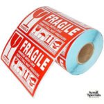 UniQue Fragile 90mm x 50mm Label Sticker Roll