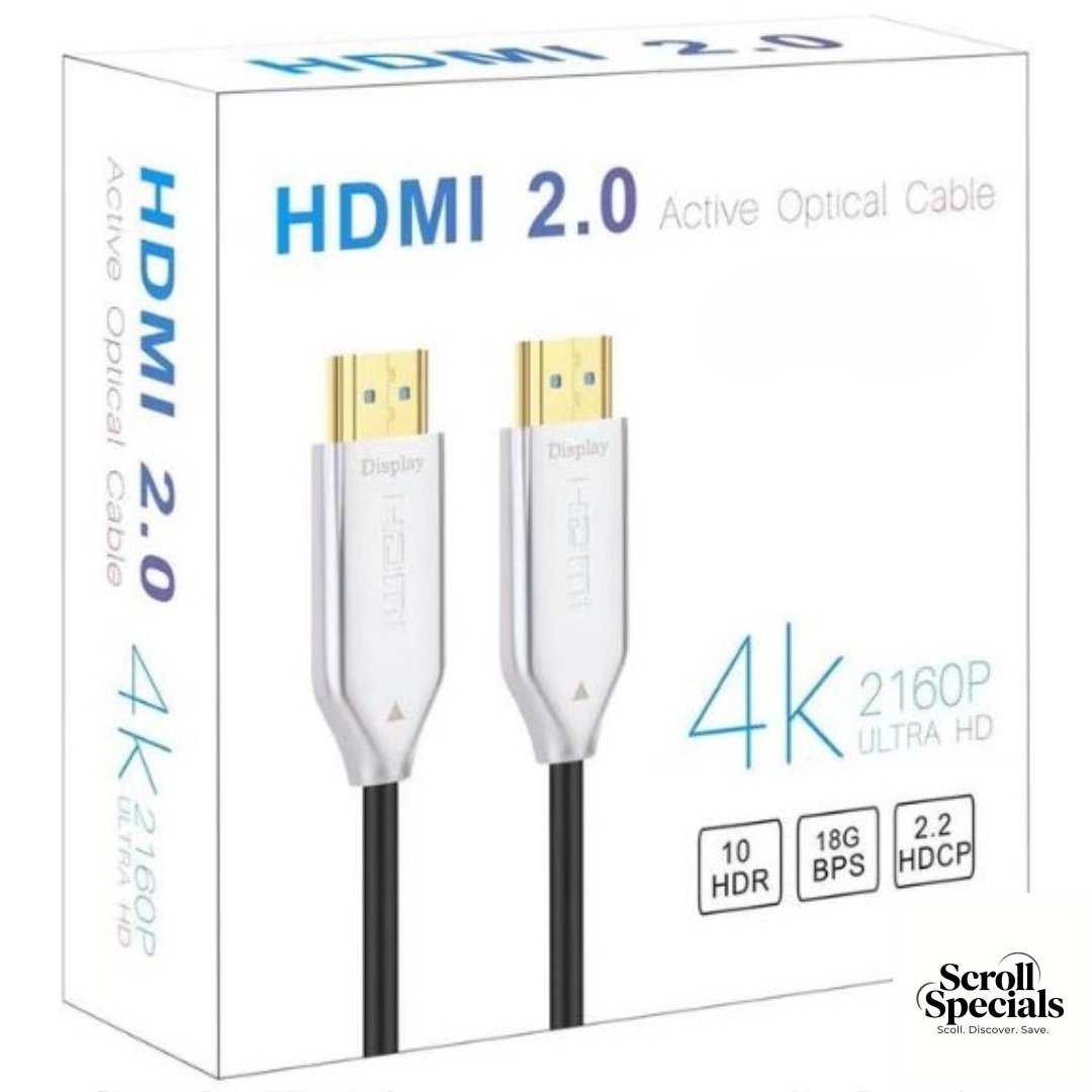 UQ-HDMIFO-15M UniQue 4K Ultra HD 100M HDTV 2.0 Active Optical Cable - Image 1