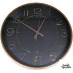 Casey Analog 30cm Round Face Rose Gold Black Wall Watch